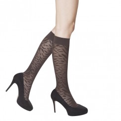 SAVANNAH LACE 70 KNEE-HIGH GAMBALETTO FANTASIA NERO 1-S