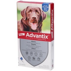 ADVANTIX SPOT ON*soluz 4 pipette 4 ml 400 mg + 2.000 mg canida 25 a 40 Kg