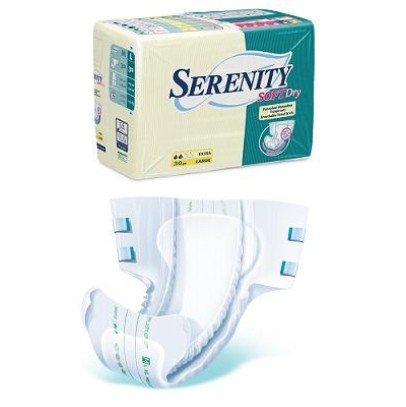 PANNOLONE PER INCONTINENZA SERENITY SOFTDRY FORMATO EXTRA TAGLIA MEDIUM 30 PEZZI PANNOLONE PER INCONTINENZA SERENITY SOFTDRY FORMATO EXTRA TAGLIA MEDIUM 30 PEZZI