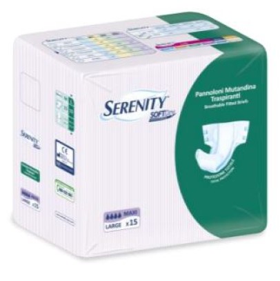 PANNOLONE PER INCONTINENZA SERENITY SOFTDRY FORMATO MAXI TAGLIA LARGE 15 PEZZI PANNOLONE PER INCONTINENZA SERENITY SOFTDRY FORMATO MAXI TAGLIA LARGE 15 PEZZI