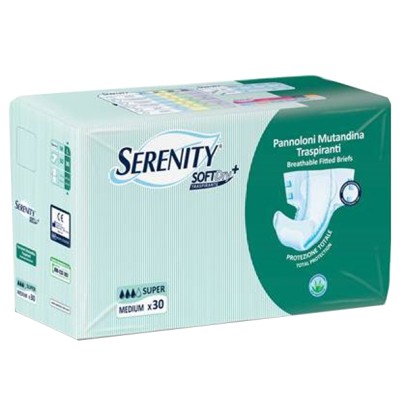 PANNOLONE PER INCONTINENZA A MUTANDINA SERENITY SOFTDRY+ ALOE SUPER MEDIUM 30 PEZZI PANNOLONE PER INCONTINENZA A MUTANDINA SERENITY SOFTDRY+ ALOE SUPER MEDIUM 30 PEZZI