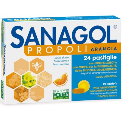 SANAGOL PROPOLI SENZA ZUCCHERO ARANCIA 24 CARAMELLE