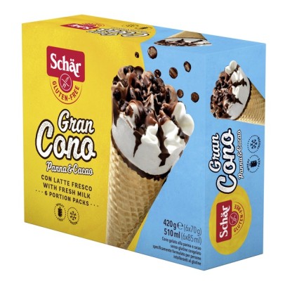 SCHAR SURGELATI GRANCONO PANNA&CACAO BONTA' D'ITALIA 6 X 70G