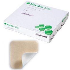 SCHIUMA DI POLIURETANO ASSORBENTE SOTTILE CON STRATO DI CONTATTO IN SILICONE MORBIDO MEPILEX LITE 15X15 5 PEZZI