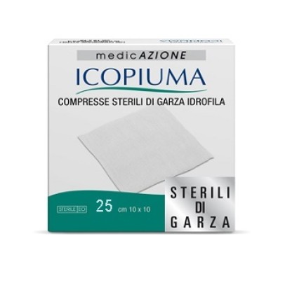 GARZA COMPRESSA IDROFILA ICOPIUMA 10X10CM 25 PEZZI GARZA COMPRESSA IDROFILA ICOPIUMA 10X10CM 25 PEZZI