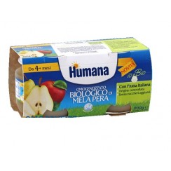 HUMANA OMOGENEIZZATO MELA/PERA BIO 2 VASETTI 100 G