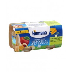 HUMANA OMOGENEIZZATO MELA/BANANA BIO 2 VASETTI 100 G