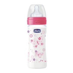CHICCO BIBERON WELL BEING IN POLIPROPILENE GIRL DA 250 ML MEDIUM SILICONE ITA