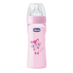 CHICCO BIBERON WELL BEING COLORATO IN POLIPROPILENE GIRL DA250 ML MEDIUM SILICONE
