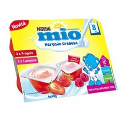 MIO MERENDA CREMOSA FRAGOLA + LAMPONE 6 X 60 G