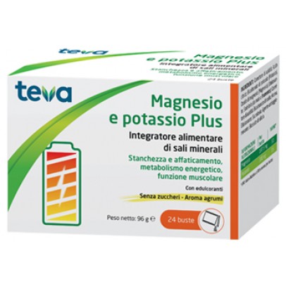 MAGNESIO POTASSIO PLUS TEVA 24 BUSTINE SENZA ZUCCHERI AROMAAGRUMI