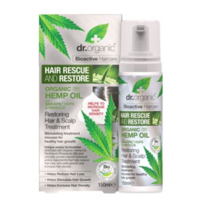 DR ORGANIC HEMP OIL OLIO DI CANAPA HAIR SCALP TREATMENT MOUSSE CAPELLI RISTRUTTURANTE 150 ML