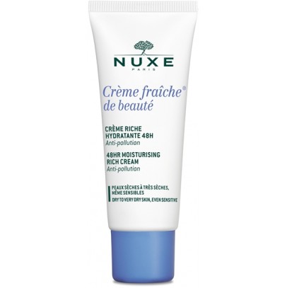 NUXE CREME FRAICHE DE BEAUTE RICHE CREME NOURISSANTE HYDRATANTE 48 H 30 ML