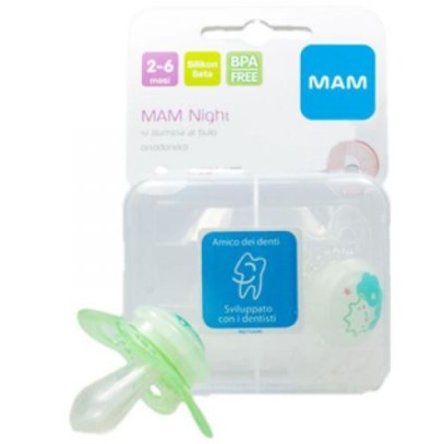 MAM NIGHT SUCCHIETTO 2-6 MESI SILICONE CONFEZIONE DOPPIA MAM NIGHT SUCCHIETTO 2-6 MESI SILICONE CONFEZIONE DOPPIA