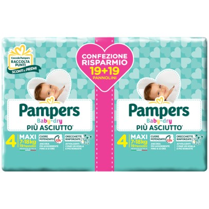 PAMPERS BABY-DRY DUO DWCT MAXI 38 PEZZI