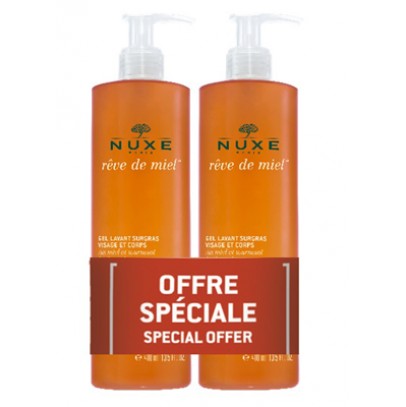 NUXE REVE DE MIEL DUO GEL LAVANT SURGRAS VISAGE & CORPS 2 X400 ML