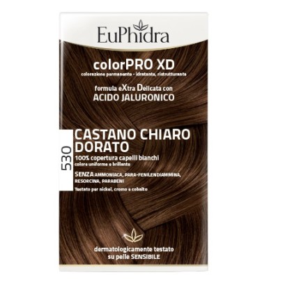 EUPHIDRA COLORPRO XD 530 CASTANO CHIARO DORATO GEL COLORANTECAPELLI IN FLACONE + ATTIVANTE + BALSAMO + GUANTI