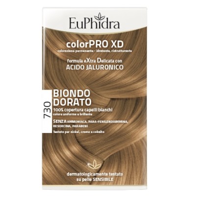 EUPHIDRA COLORPRO XD 730 BIONDO DORATO GEL COLORANTE CAPELLIIN FLACONE + ATTIVANTE + BALSAMO + GUANTI