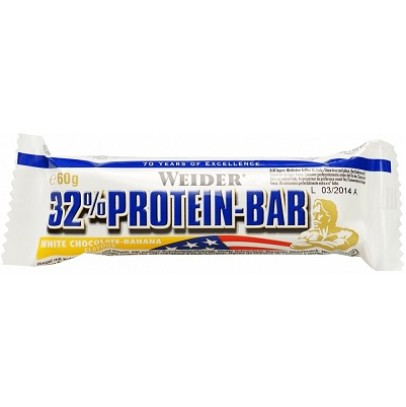 WEIDER 32% PROTEIN BARRETTA BANANA/CIOCCOLATO BIANCO 60 G WEIDER 32% PROTEIN BARRETTA BANANA/CIOCCOLATO BIANCO 60 G