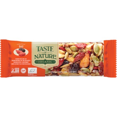 TASTE OF NATURE BARRETTA AL GOJI BIO VEGAN AD ALTO CONTENUTODI FIBRE 40 G