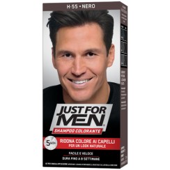 JUST FOR MEN SHAMPOO COLORANTE H55 NERO ATTIVATORE CHIARO 38,5 ML + BASE COLORE 27,5 ML