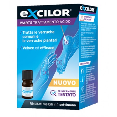 EXCILOR WARTS TRATTAMENTO ACIDO VERRUCHE FLACONE 4 ML + 32 TAMPONI DI COTONE MONOUSO