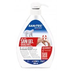 GEL IGIENIZZANTE MANI ALCOLICO 70% PRONTO ALL'USO SANI GEL SANITEC 600 ML USO PROFESSIONALE