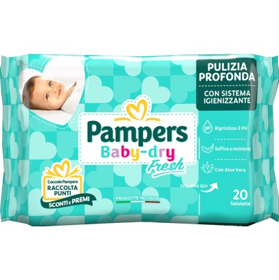 SALVIETTINE UMIDIFICATE PAMPERS BABY FRESH 30% + CONSISTENTE20 PEZZI