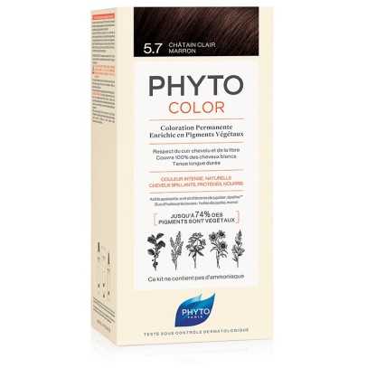 PHYTOCOLOR 5,7 CASTANO CHIARO TAB LATTE + CREMA + MASCHERA +1 PAIO DI GUANTI