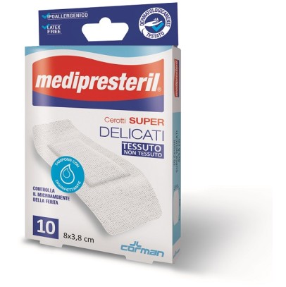 MEDIPRESTERIL CEROTTI DELICATI SUPER 8 X 3,8 10 PEZZI MEDIPRESTERIL CEROTTI DELICATI SUPER 8 X 3,8 10 PEZZI