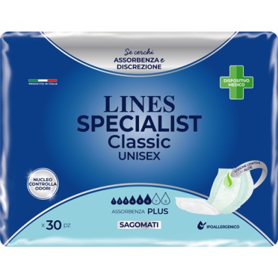PANNOLONE SAGOMATO LINES SPECIALIST CLASSIC PLUS 30 PEZZI PANNOLONE SAGOMATO LINES SPECIALIST CLASSIC PLUS 30 PEZZI