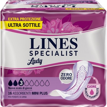 LINES SPECIALIST PANNOLONE MINI PLUS FARMA 16 PEZZI LINES SPECIALIST PANNOLONE MINI PLUS FARMA 16 PEZZI