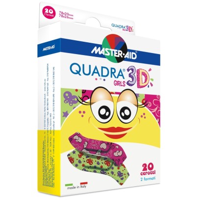 CEROTTO MASTER-AID QUADRA 3D GIRLS 20 PEZZI ASSORTITI CEROTTO MASTER-AID QUADRA 3D GIRLS 20 PEZZI ASSORTITI