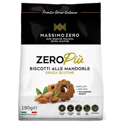 MASSIMO ZERO ZERO PIU' BISCOTTI ALLE MANDORLE 180 G