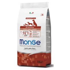 MONGE ALL BREEDS PUPPY AGNELLO & RISO 2500 G
