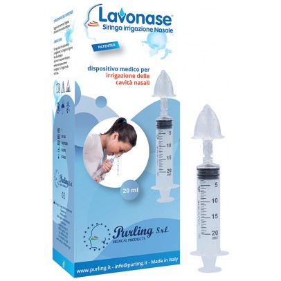 LAVONASE IRRIGAZIONE NASALE NON STERILE SIRINGA 20 ML + LUER-LOCK CON CAPPUCCIO + UGELLO NASALE CON RACCORDO LUER-LOCK +PERFORATORE CON VALVOLA NON RITORNO CON TAPPO