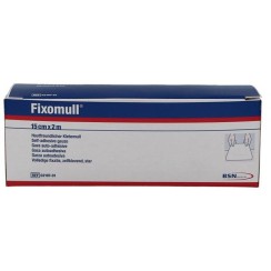 FASCIA AUTOADESIVA IPOALLERGENICA FISSAGGIO SU AMPIA SUPERFICIE FIXOMULL. SUPPORTO IN GARZA DI VISCOSA COLORE BIANCO MASSA IN POLICARBONATO SENZA RESINE E GOMME NATURALI. 15X1000CM