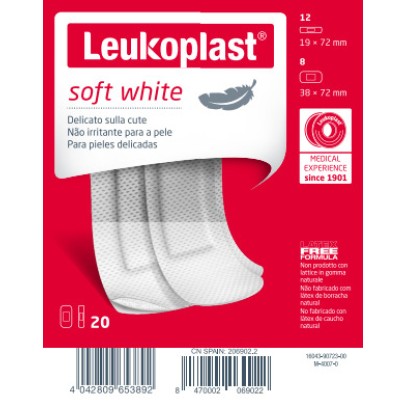 LEUKOPLAST SOFT WHITE 20 PEZZI ASSORTITI LEUKOPLAST SOFT WHITE 20 PEZZI ASSORTITI