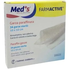 FARMACTIVE GARZA PARAFFINATA STERILE 10X10 CM SCATOLA 36 PEZZI MEDS