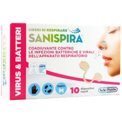 SANISPIRA VISUR & BATTERI FILTRO NASALE MEDIUM 10 PEZZI