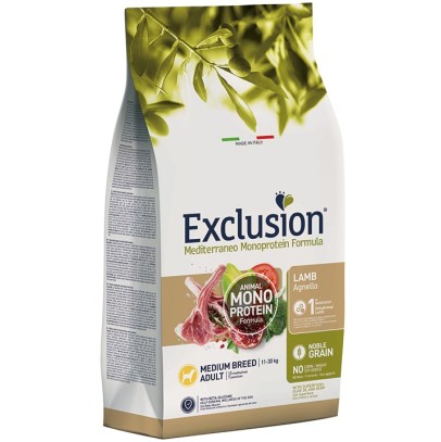 EXCLUSION MEDITERRANEO MONOPROTEIN NOBLE GRAIN ADULT LAMB MEDIUM 12KG EXCLUSION MEDITERRANEO MONOPROTEIN NOBLE GRAIN ADULT LAMB MEDIUM 12KG