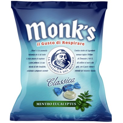 CARAMELLE MONK'S CLASSIC MENTA/EUCALIPTO 100 G CARAMELLE MONK'S CLASSIC MENTA/EUCALIPTO 100 G
