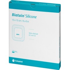 MEDICAZIONE IN SCHIUMA DI POLIURETANO BIATAIN BORDO ADESIVOIN SILICONE 15X15 CM 5 PEZZI
