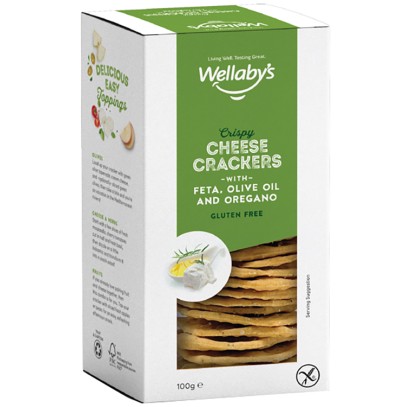 WELLABY'S CRACKERS FETA OLIVE OLIO & ORIGANO 100 G