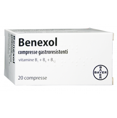 BENEXOL*20 cpr gastrores 250 mg + 250 mg + 500 mcg flacone